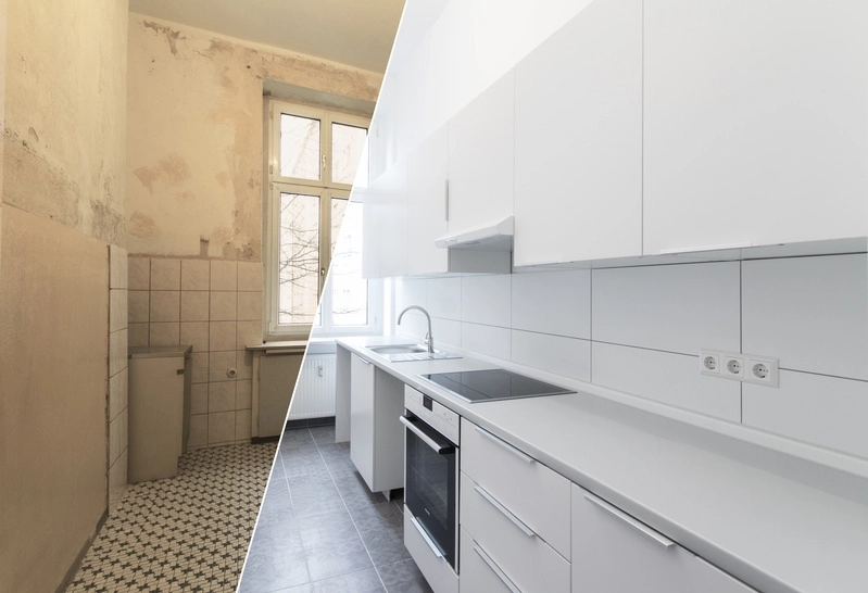 Pose de la cuisine, plomberie, rénovation des sols et de la peinture, pose de placo ... Je rénove votre cuisine de A à Z !